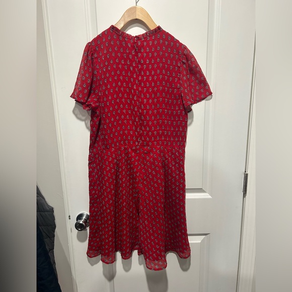 Loft Paisley Flare Mini Dress Sz 12 - Picture 3 of 5